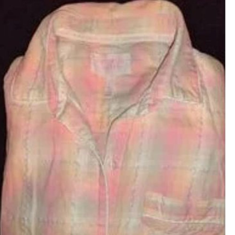 Victoria's Secret pajama sleep shirt, Pink with silver metallic thread, small
